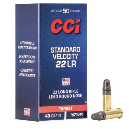 CCI .22LR Standard Velocity 40Grs LRN Cx.50