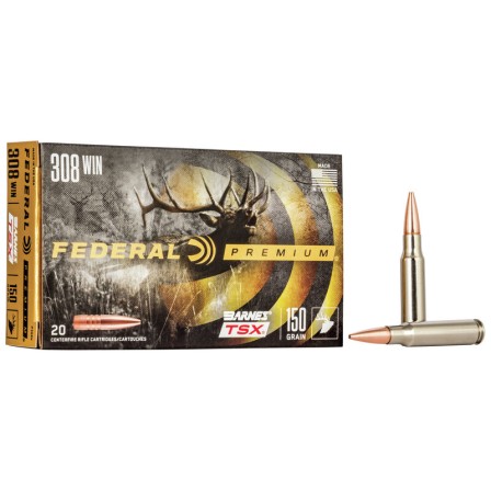 FEDERAL Premium 308 Win Barnes Triple Shok TSX 150Grs