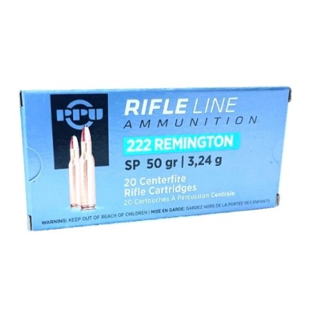 PPU .222 Rem 50Grs SP Cx.20
