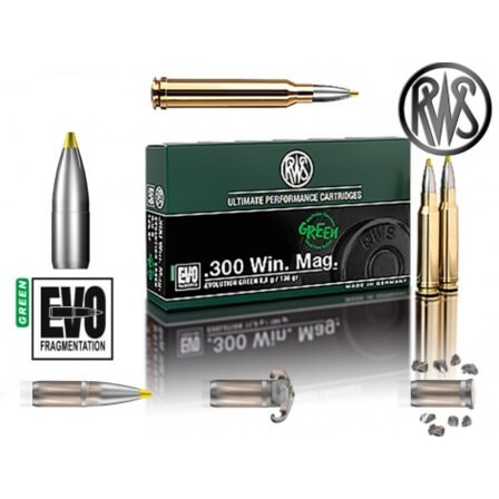 RWS 300 Win Mag Evo Green 136Grs