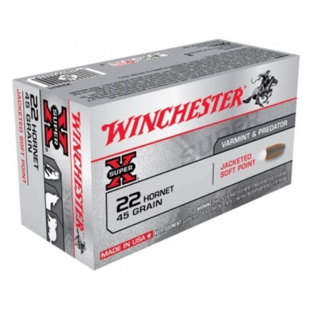 Winchester .22 Hornet 45Grs SP Cx.50